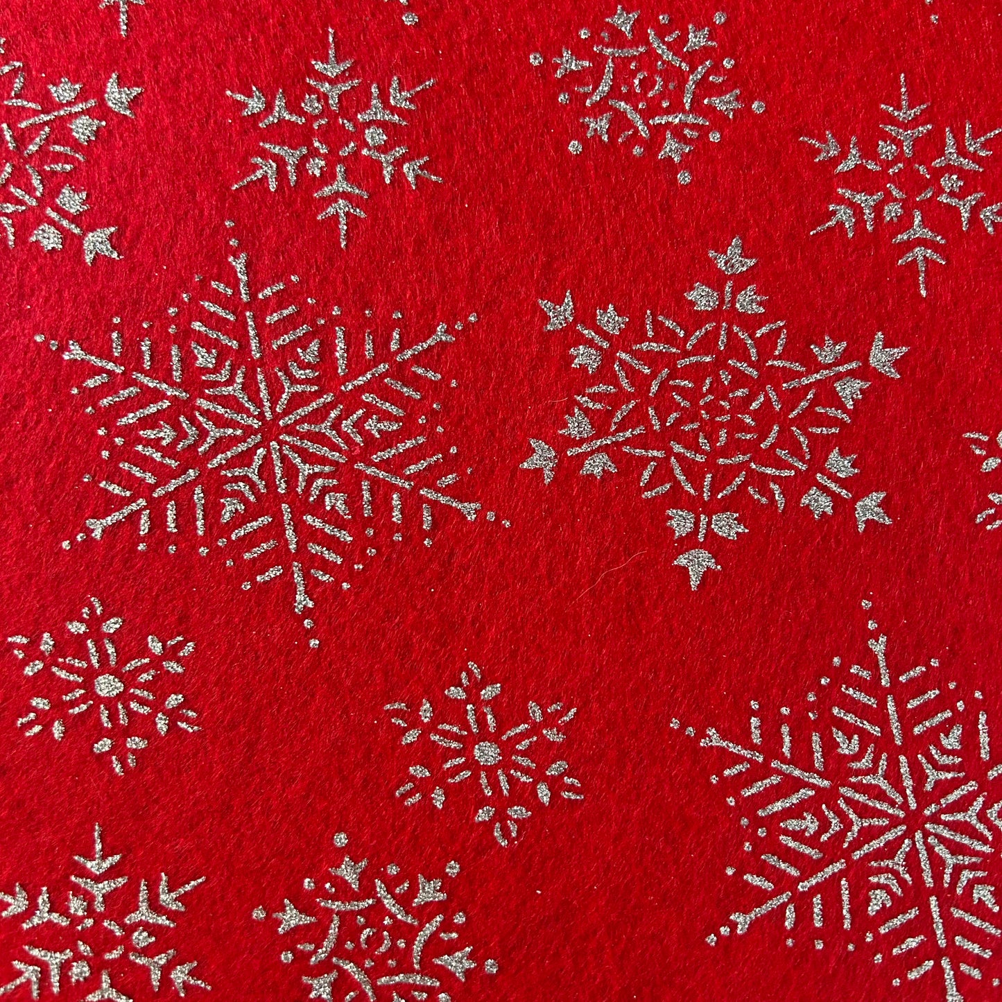 Snowflake Glitter Felt - Acrylic - 23 x 30cm - 2 Colours Available