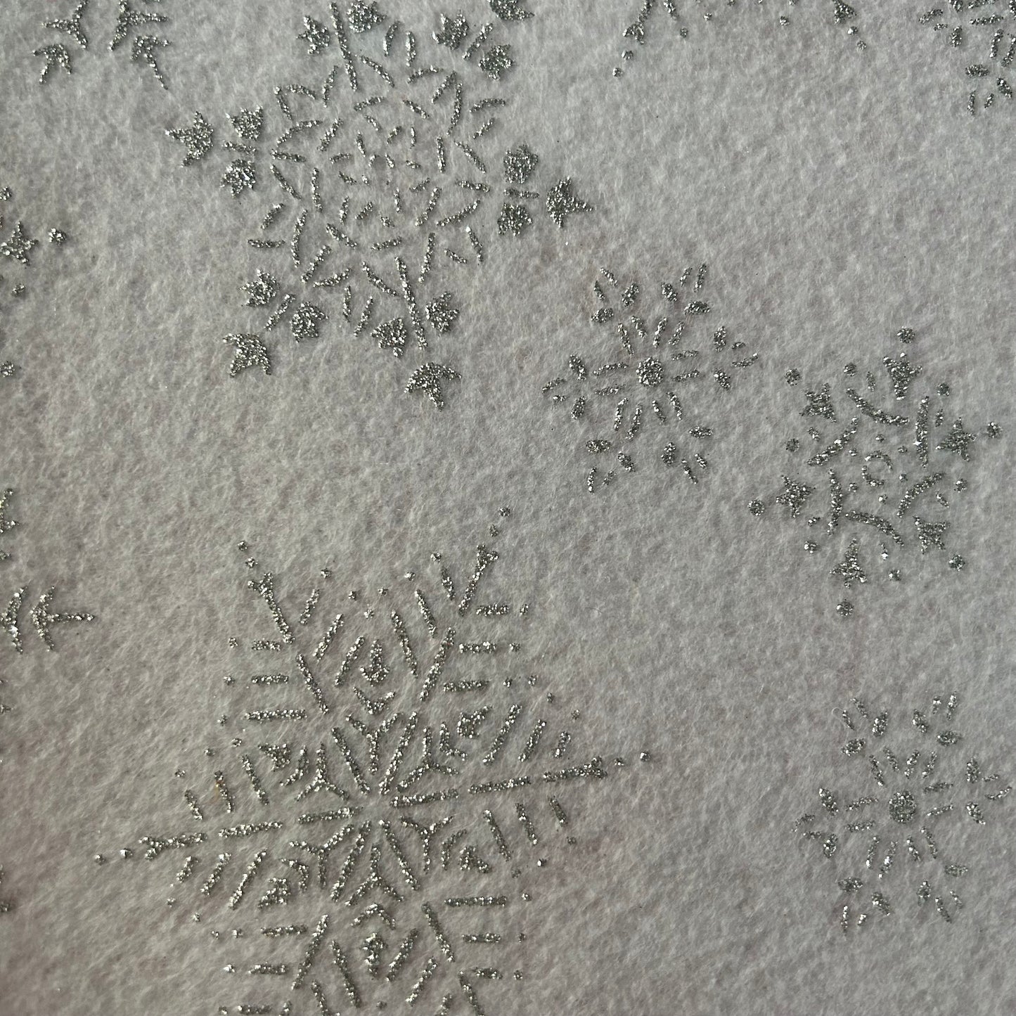 Snowflake Glitter Felt - Acrylic - 23 x 30cm - 2 Colours Available