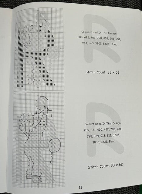 Counted Cross Stitch Chart Book - 'Young Uns' ALPHABET BOOK