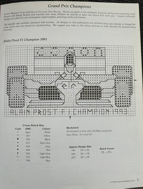 Counted Cross Stitch Chart Booklet - Grand Prix Champions