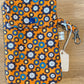 Handmade Fabric Pouch - Orange Circles