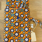Handmade Fabric Pouch - Orange Circles