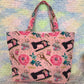 Handmade Tote/Project Bag - Pink Sewing Notions