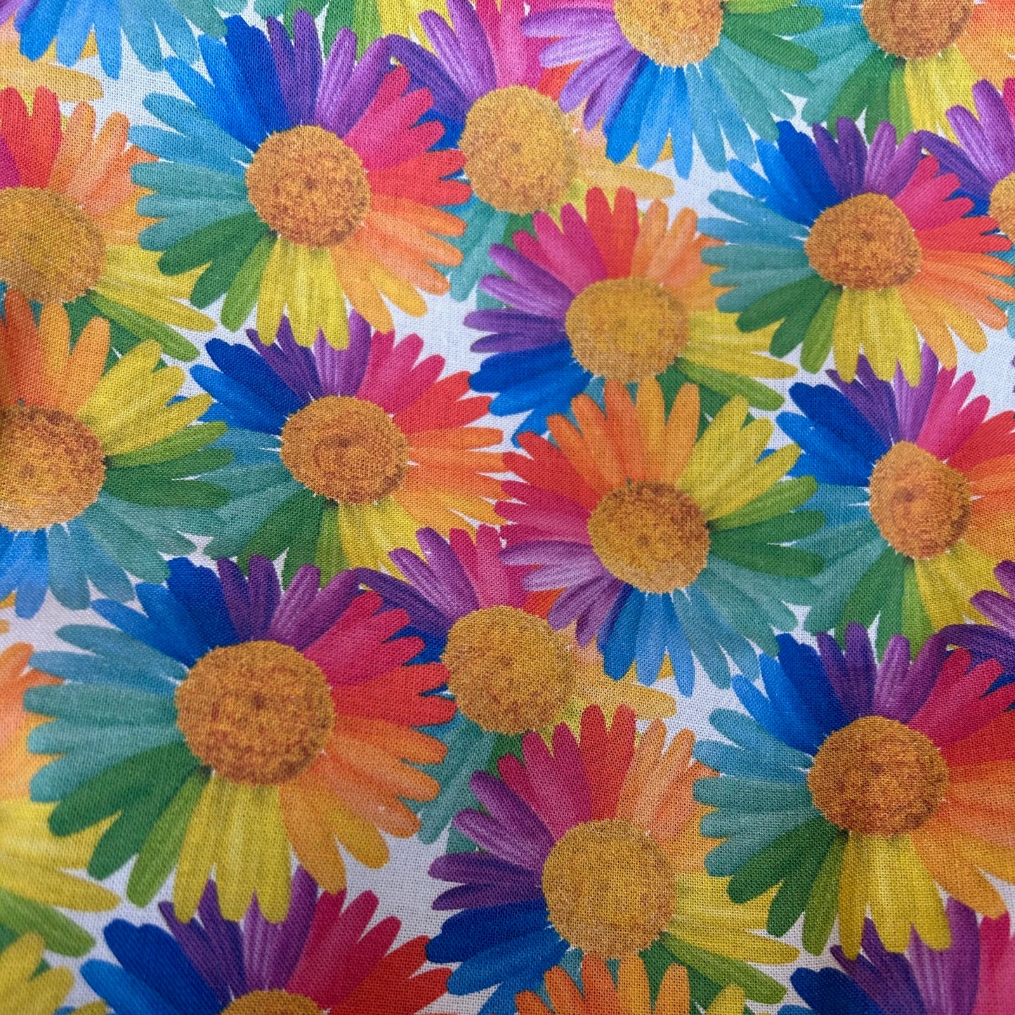 Handmade Large Tote/Project Bag - Sunshine Flowers