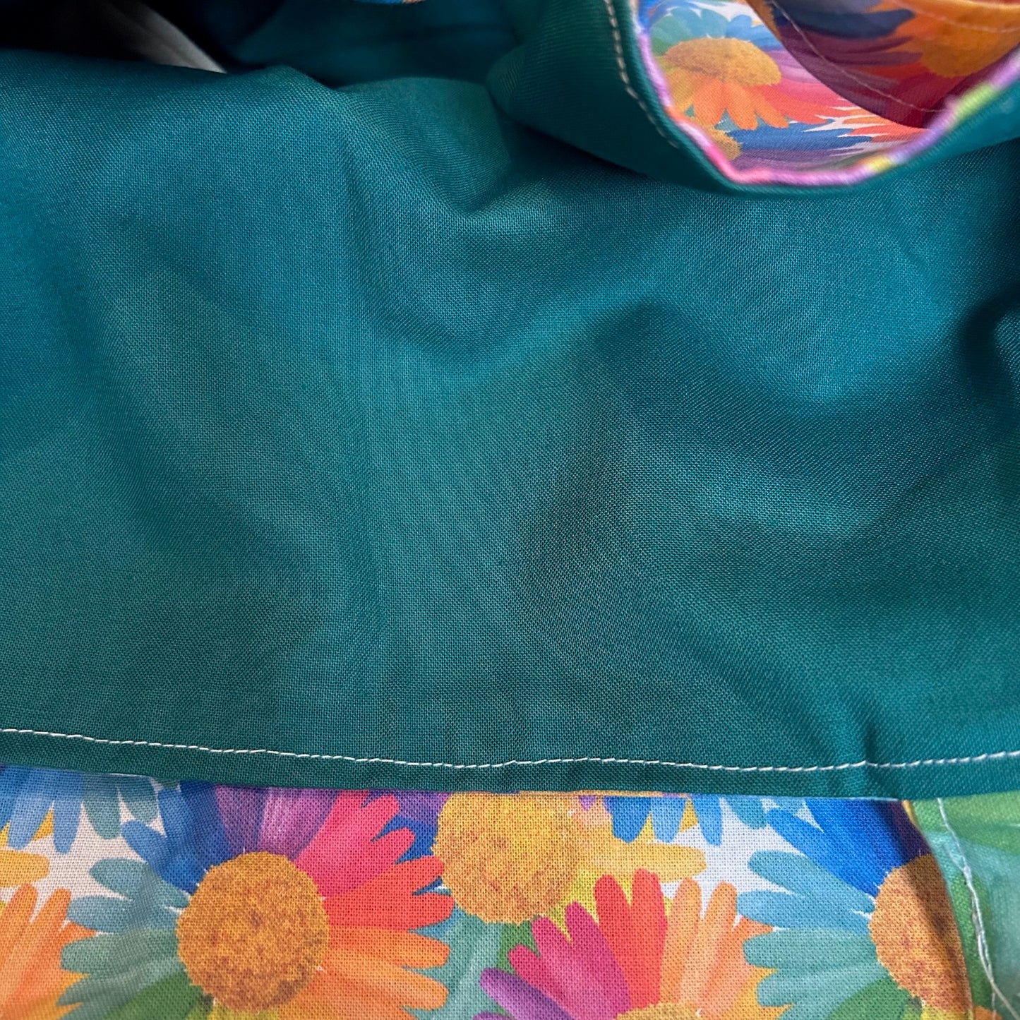 Handmade Large Tote/Project Bag - Sunshine Flowers