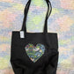 Handmade Mini Tote/Project Bag - Black Denim