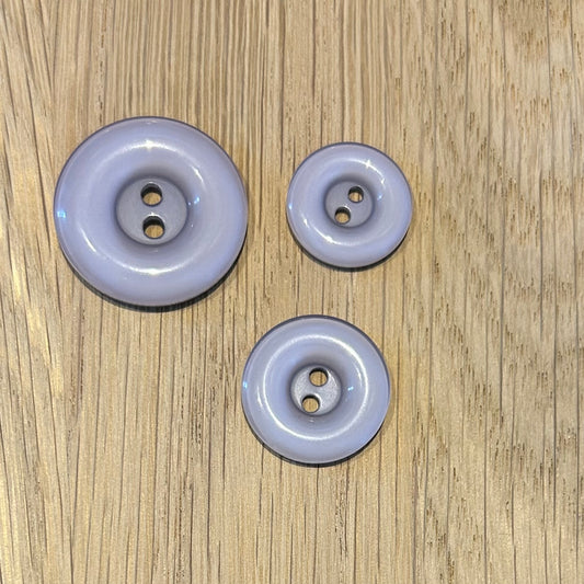 2 Hole Button - Pale Lilac - 3 Sizes Available