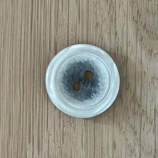 2 Hole Button - 20mm - Cream/Grey