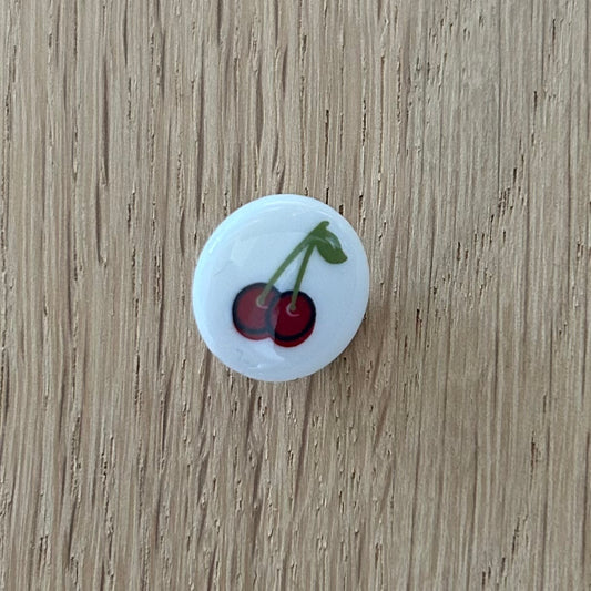 Button with Shank - 14mm - Red Cherry