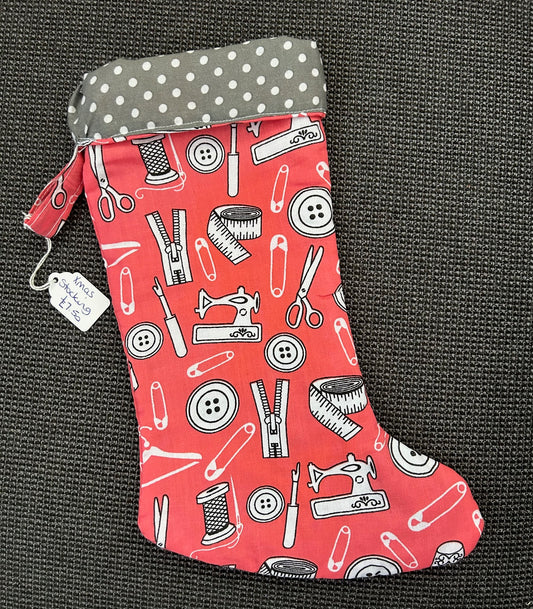 Hand Made - Mini Christmas Stocking - Sewing Notions
