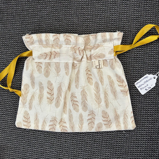 Hand Made - Drawstring Gift Bag - Natural Leaves