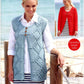 Knitting Pattern 7754 - Cardigan & Waistcoat in Cotton Rich Aran