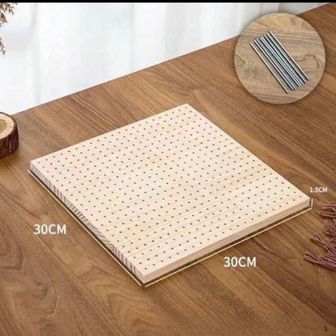 Wooden Blocking Board with 8 Metal Pins - 30cm x 30cm