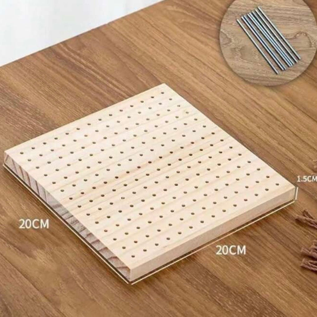 Wooden Blocking Board with 8 Metal Pins - 20cm x 20cm