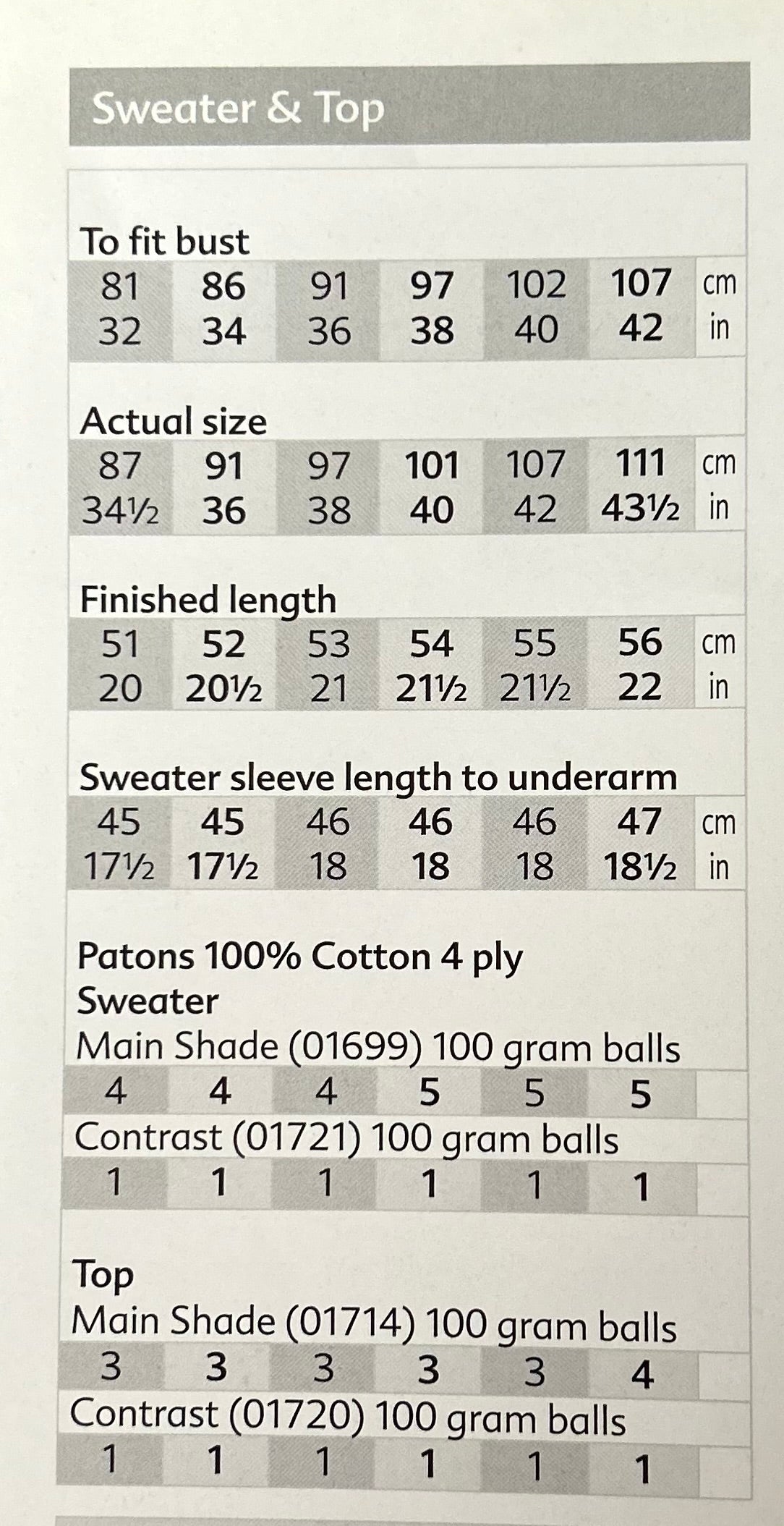 Knitting Pattern 3259 - Sweater & Top in Cotton 4 Ply