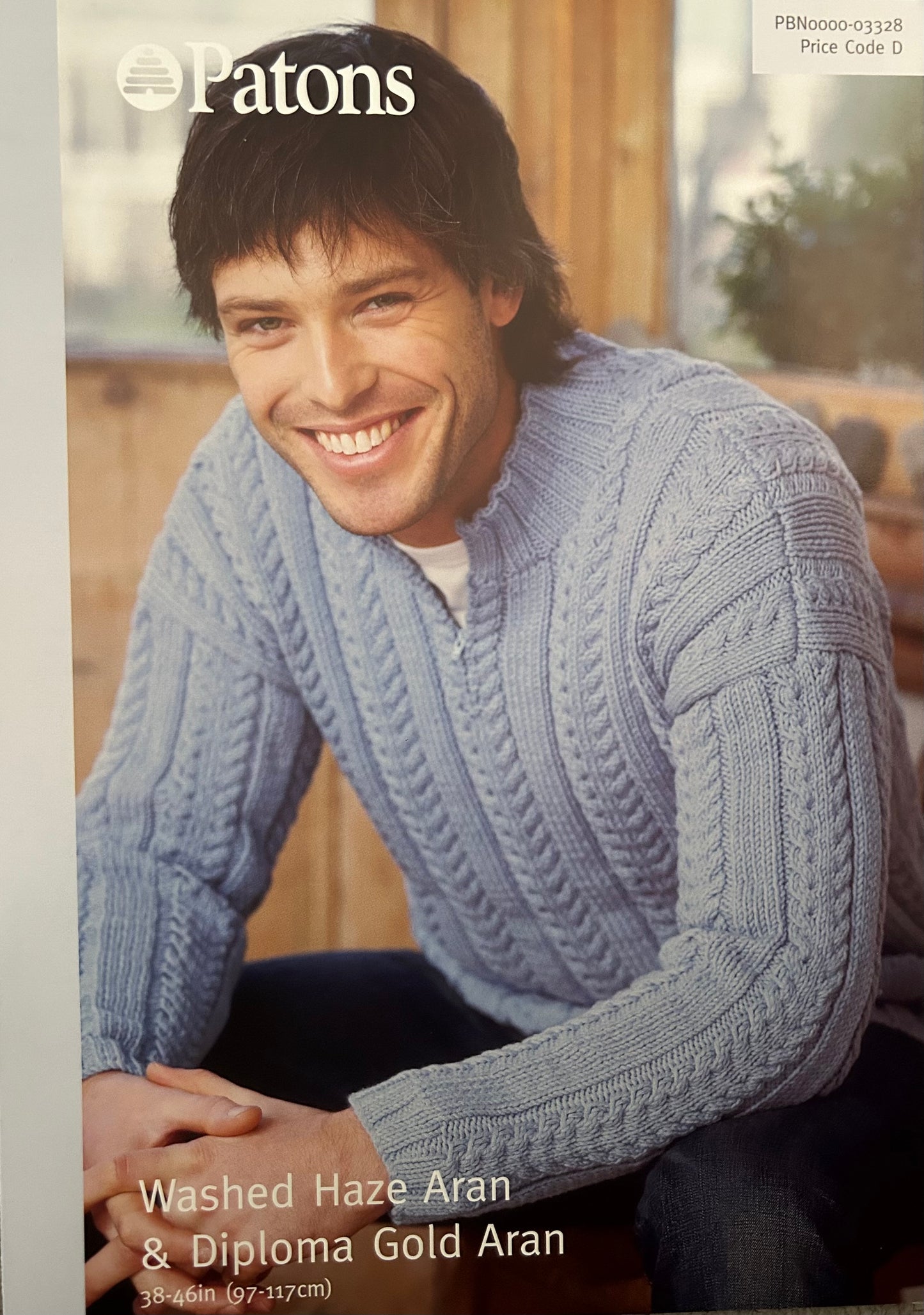 Knitting Pattern 3328 - Zip Necked Mans Sweater in Aran