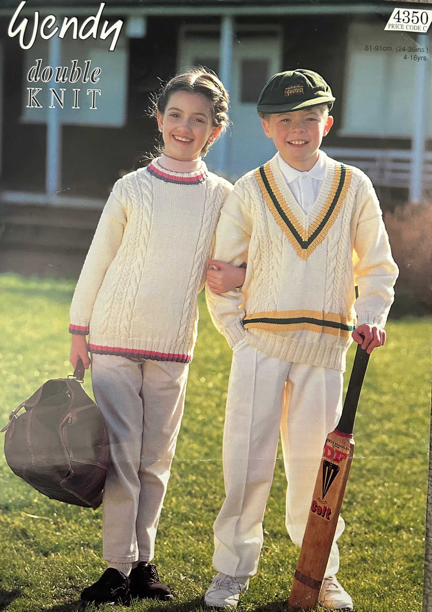 Knitting Pattern 4350 - Childrens Cricket Style Sweaters in DK