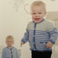 Knitting Pattern 1198 - Cardigan with Contrast Bands & Striped Cardigan in 4 Ply