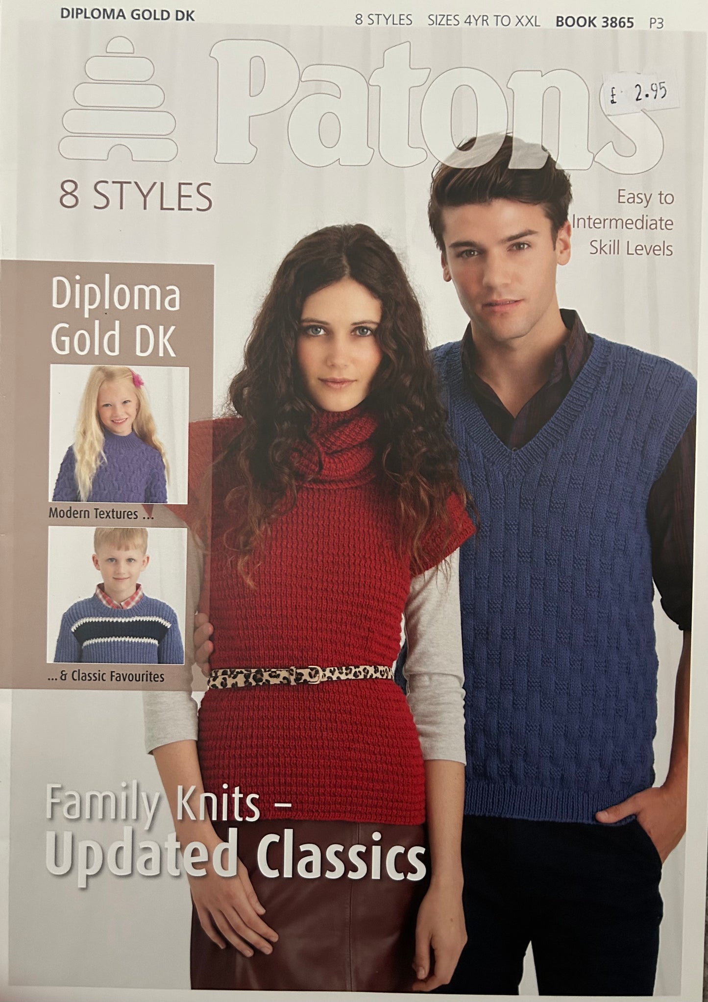Knitting Pattern Book 3865 - Family Knits - Updated Classics in Diploma Gold DK