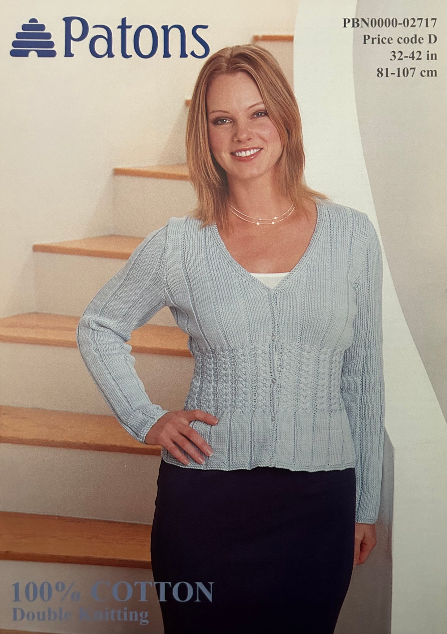 Knitting Pattern 2717 - Cardigan with Waist Cables in Cotton DK