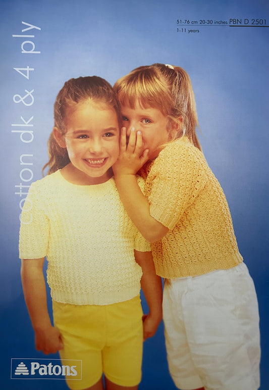 Knitting Pattern 2501 - Short Top in DK or 4 Ply