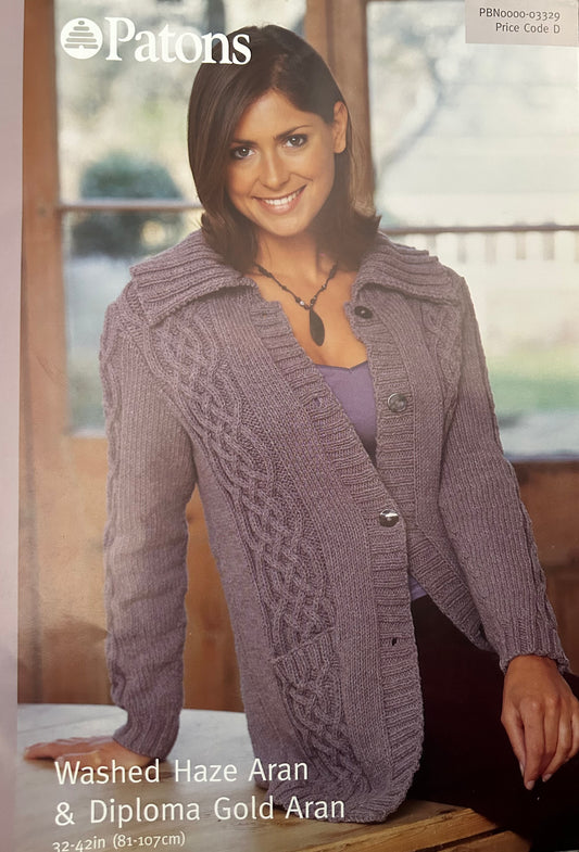 Knitting Pattern 3329 - Womans Cable Jacket in Aran