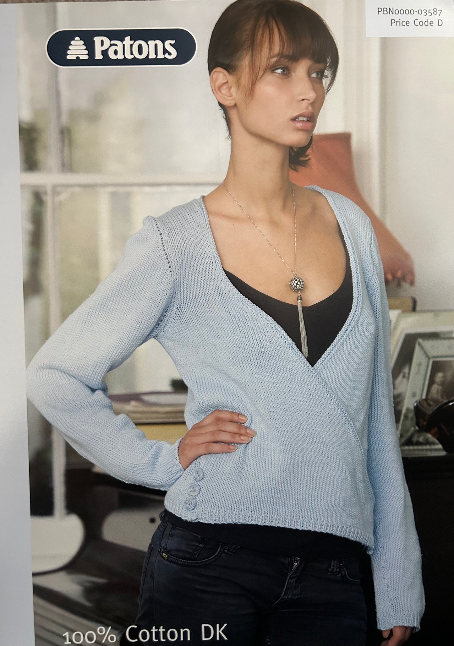 Knitting Pattern 3587 - Wrapover Cardigan in Cotton DK