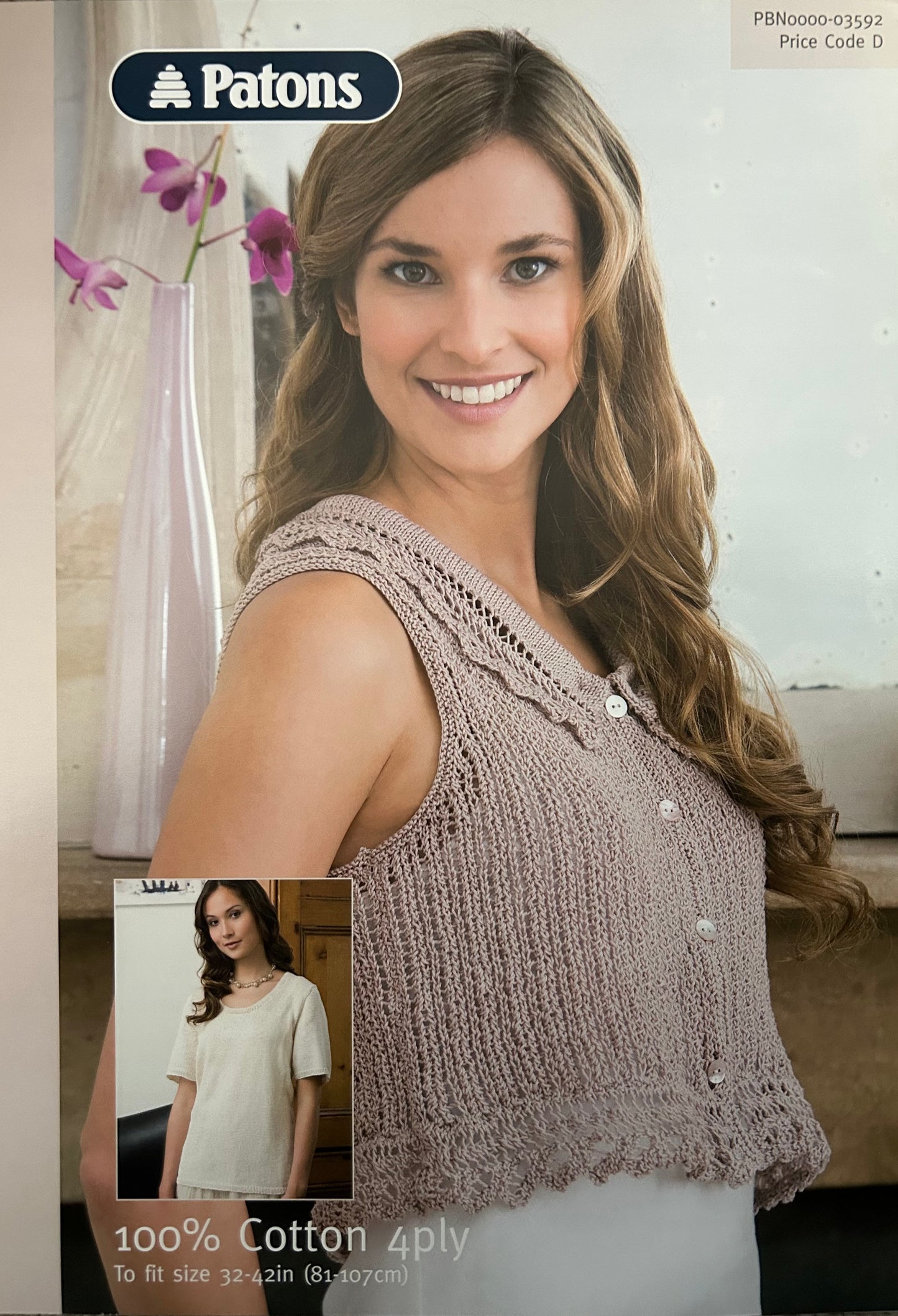 Knitting Pattern 3592 - Top & Waistcoat in Cotton 4 Ply