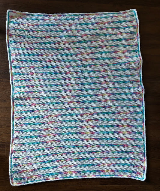 Hand Crocheted - Baby Blanket - Multi/Sparkle