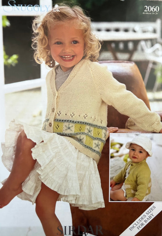 Knitting Pattern 2060 - Round or V-Neck Cardigan in Snuggly DK