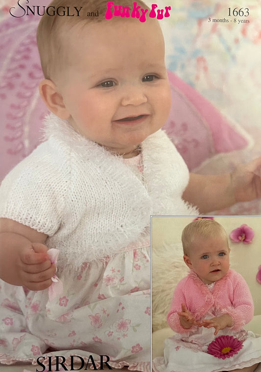 Knitting Pattern 1663 - Bolero in Snuggly DK & Funky Fur