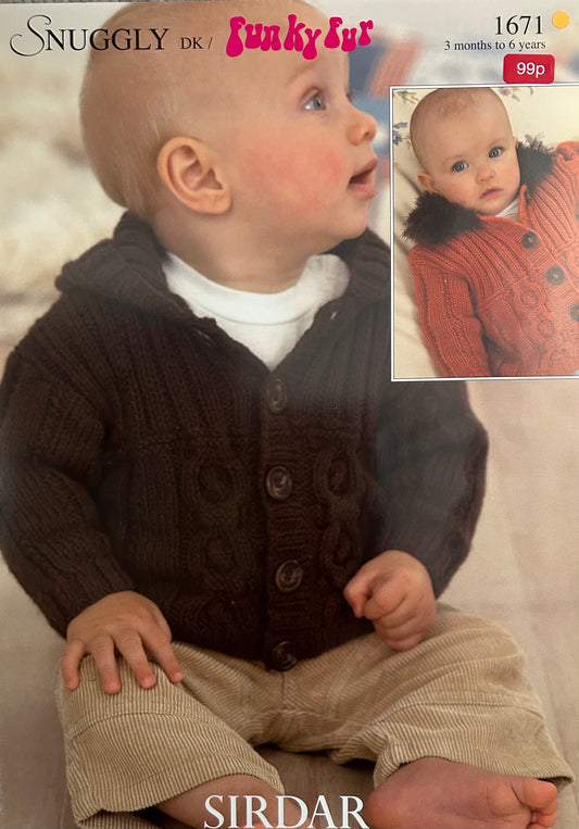 Knitting Pattern 1671 - Jackets in Snuggly DK & Funky Fur