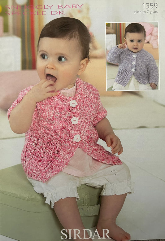 Knitting Pattern 1359 - Cardigans in Snuggly Baby Speckle DK