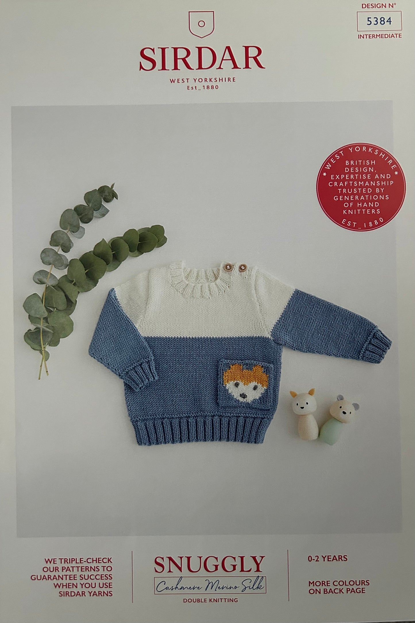 Knitting Pattern 5384 - Fox Sweater in Snuggly Cashmere Merino Silk DK