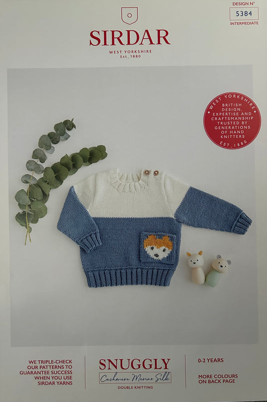 Knitting Pattern 5384 - Fox Sweater in Snuggly Cashmere Merino Silk DK