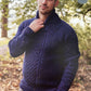 Knitting Pattern 1004 - Mens Shawl Neck Aran Jumper In Emu Classic With Wool Aran & Emu Classic Aran With Wool Tweed