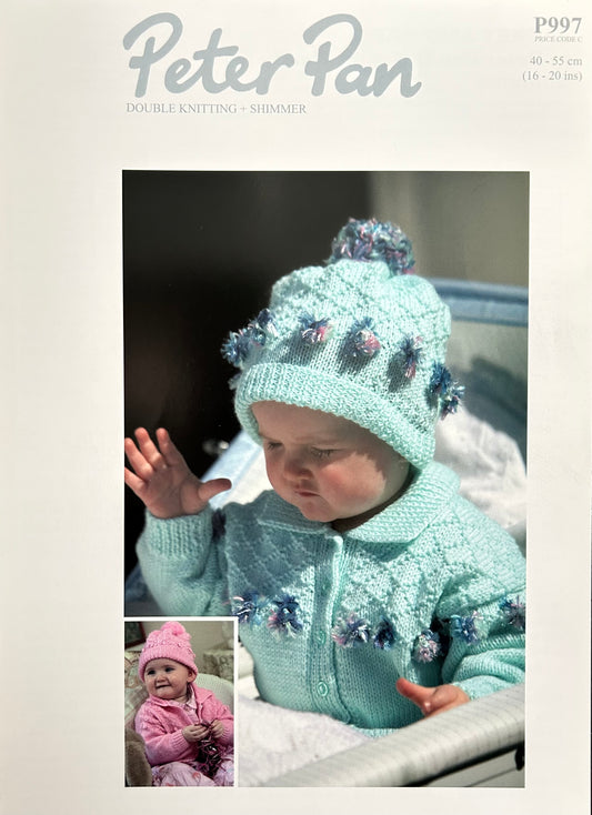 Knitting Pattern P997 - Jacket & Hat in Peter Pan DK and Wendy Shimmer DK