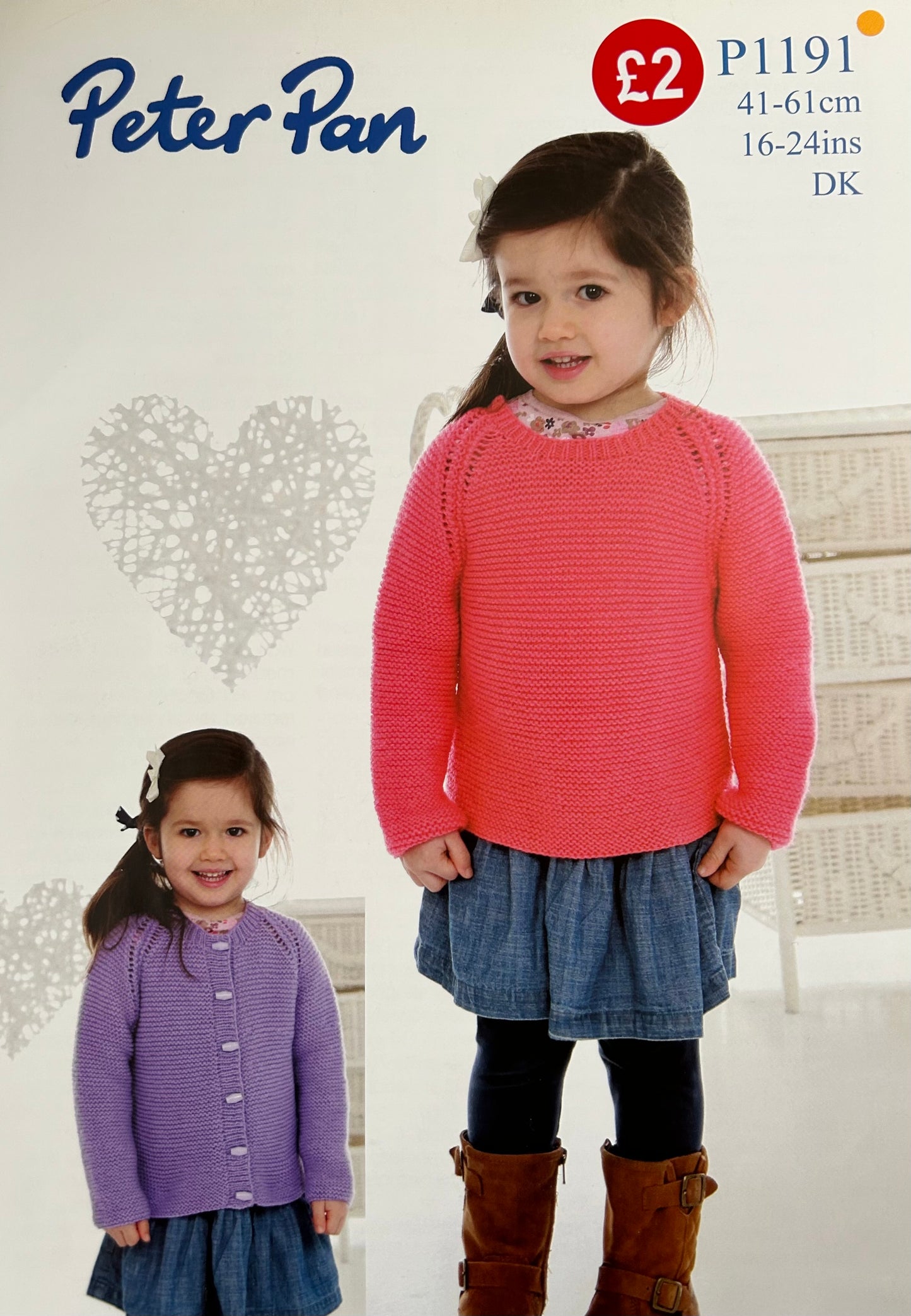Knitting Pattern P1191 - Easy Knit Sweater & Cardigan in Peter Pan DK