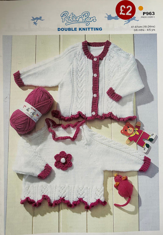 Knitting Pattern P963 - Raglan Cardigan & Tunic in Peter Pan DK