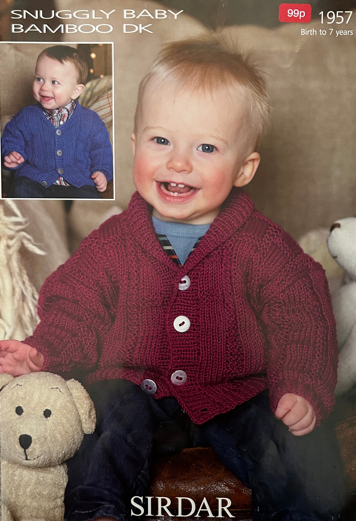 Knitting Pattern 1957 - Boys Cardigans in Snuggly Baby Bamboo DK