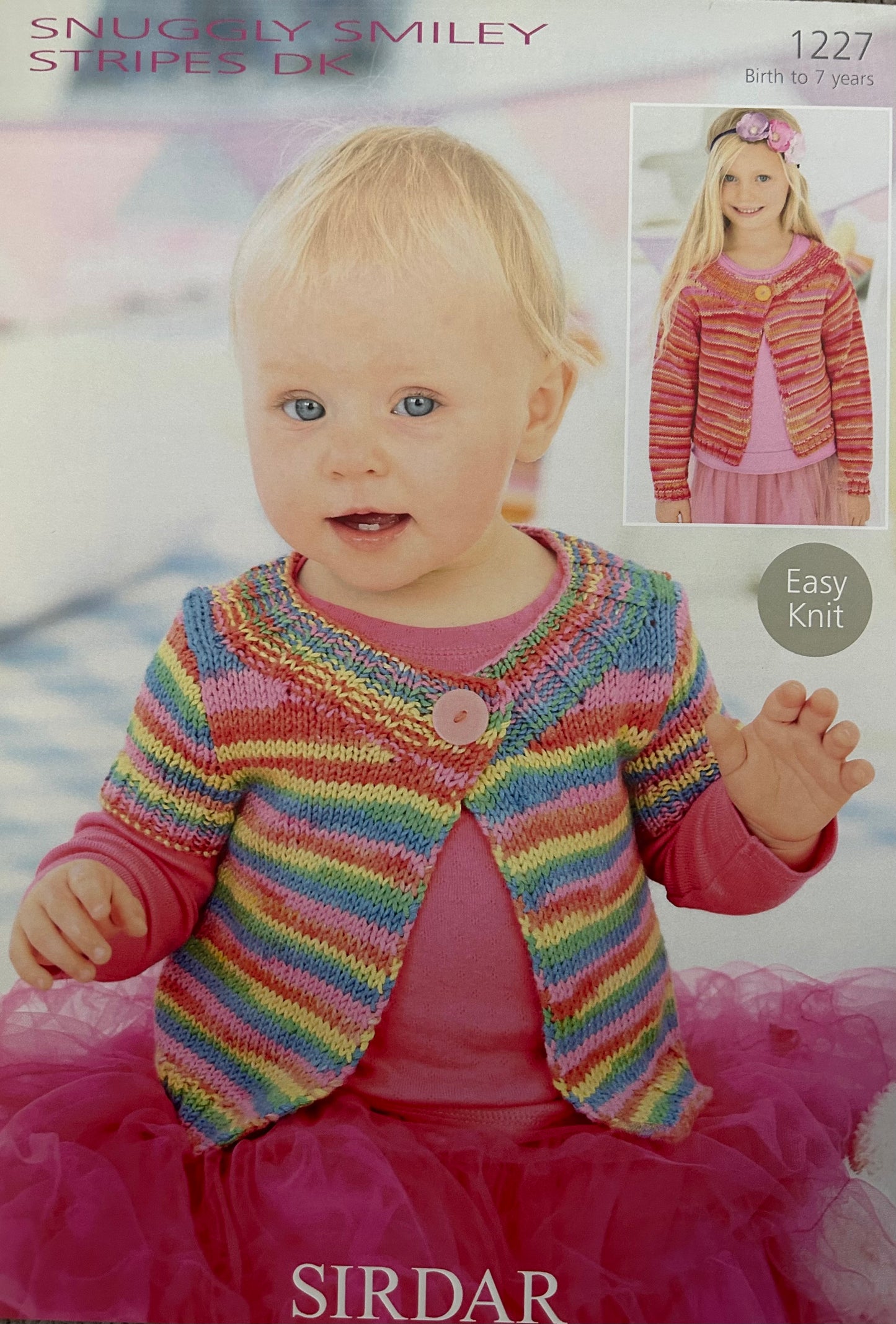 Knitting Pattern 1227 - Cardigans in Snuggly Smiley Stripes DK