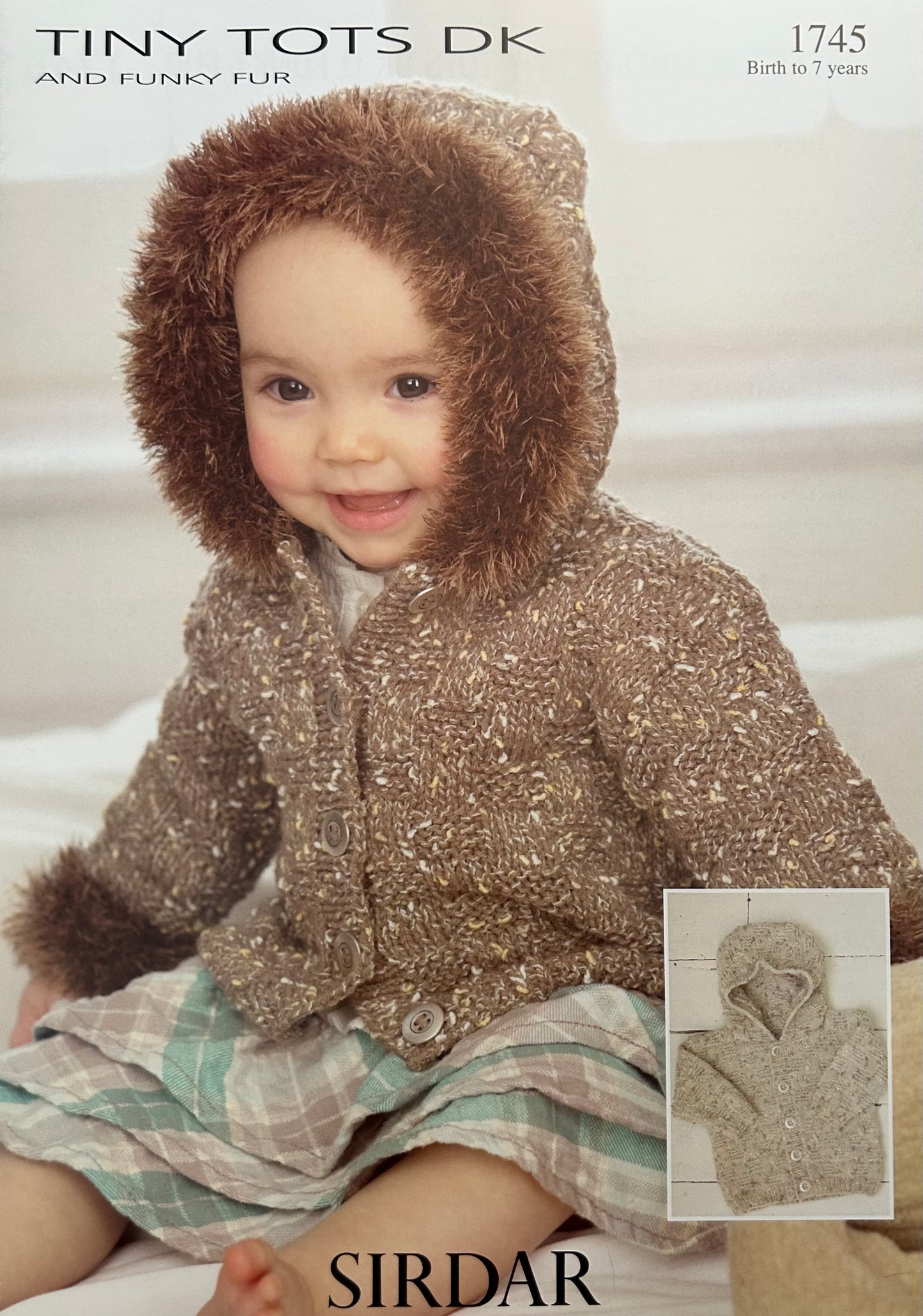 Knitting Pattern 1745 - Jackets in Tiny Tots DK & Funky Fur DK