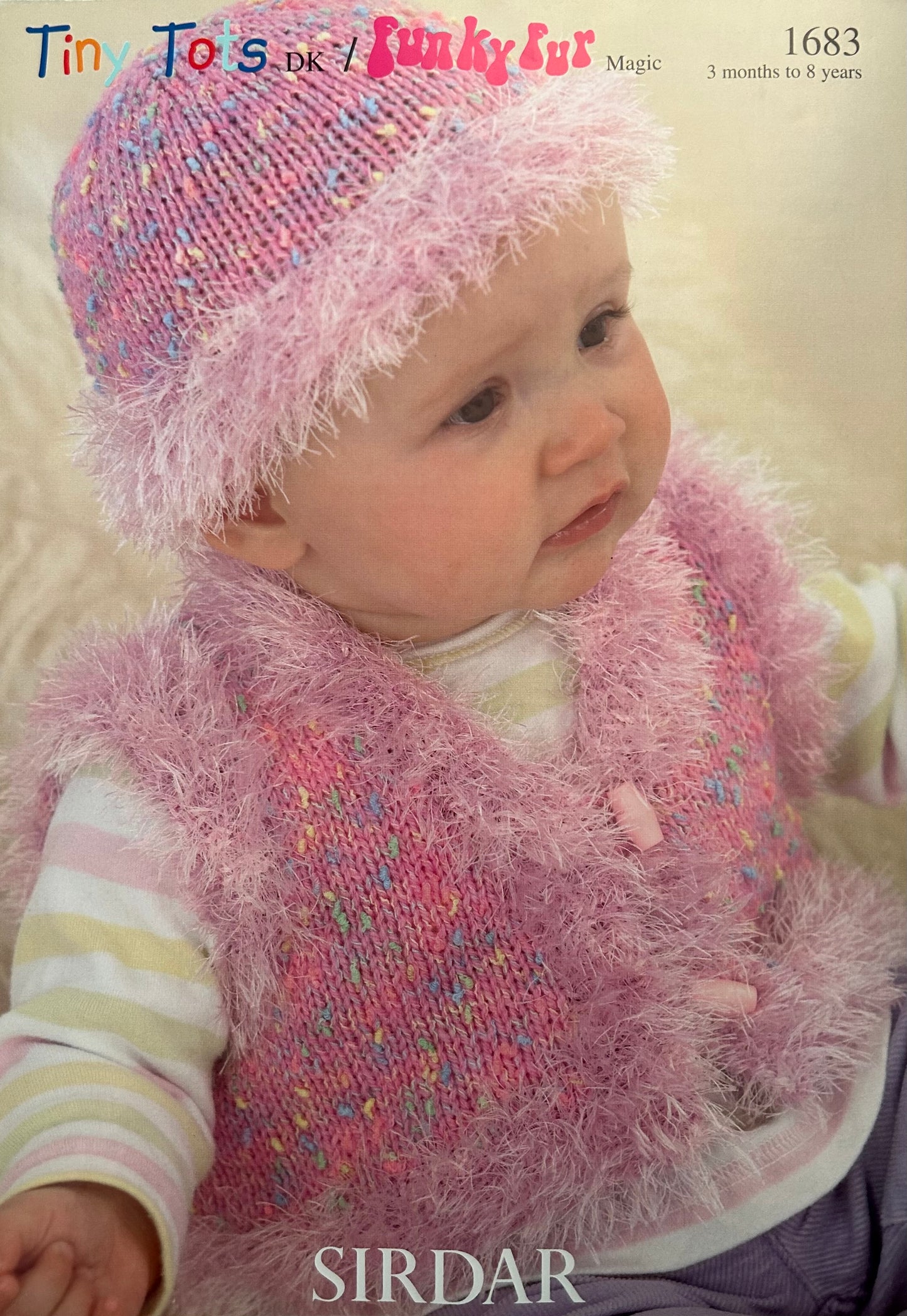Knitting Pattern 1683 - Waistcoat & Hat in Tiny Tots DK & Funky Fur DK