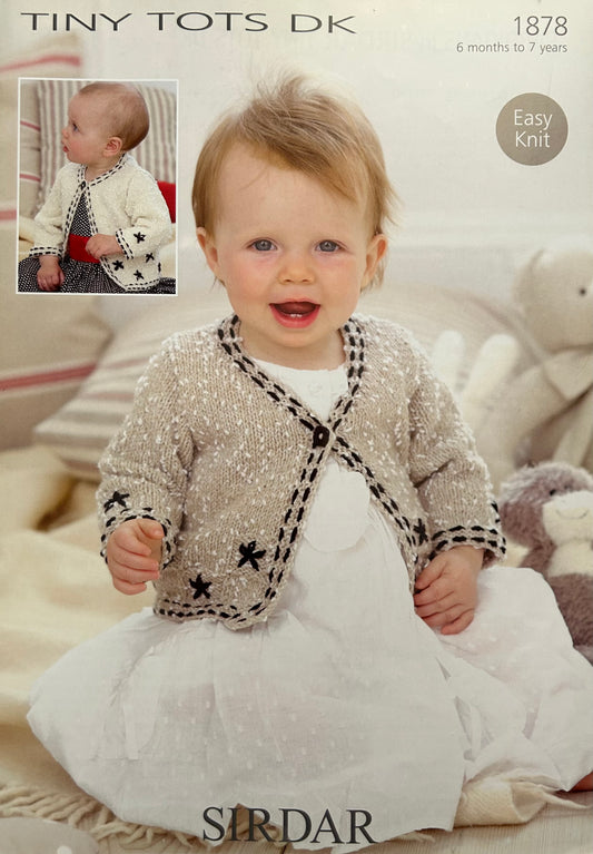 Knitting Pattern 1878 - Cardigans in Tiny Tots DK