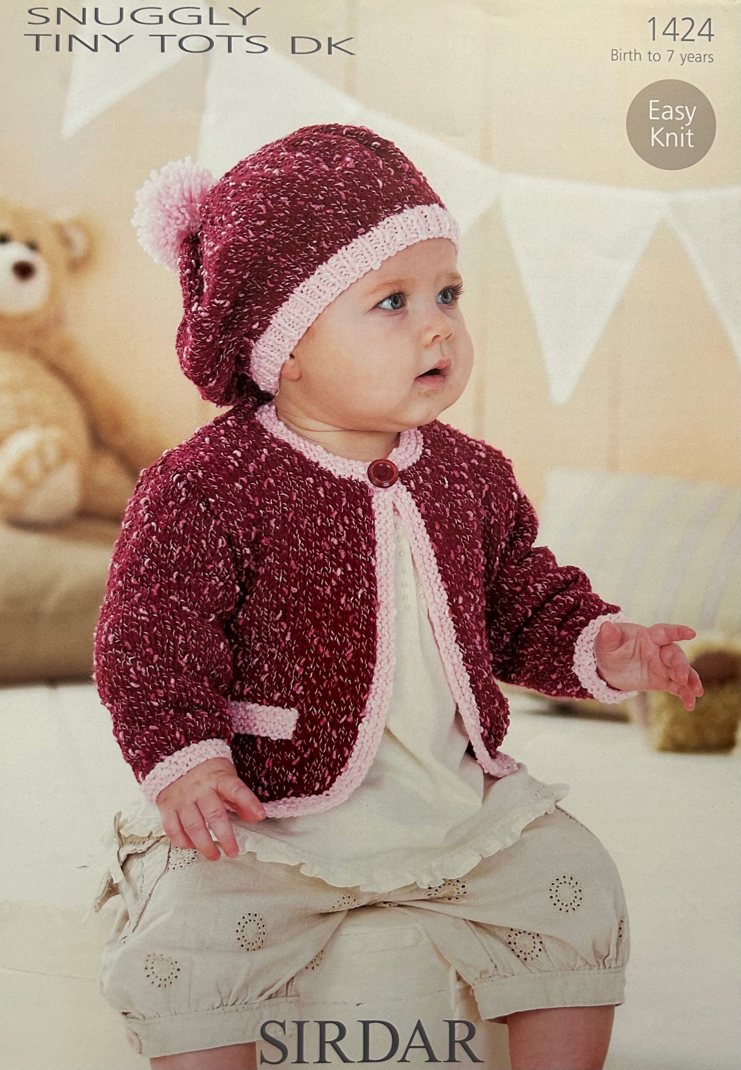 Knitting Pattern 1424 - Jacket & Beret in Tiny Tots DK