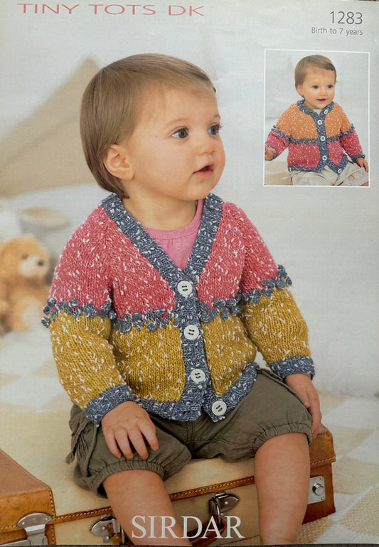 Knitting Pattern 1283 - Cardigans in Tiny Tots DK