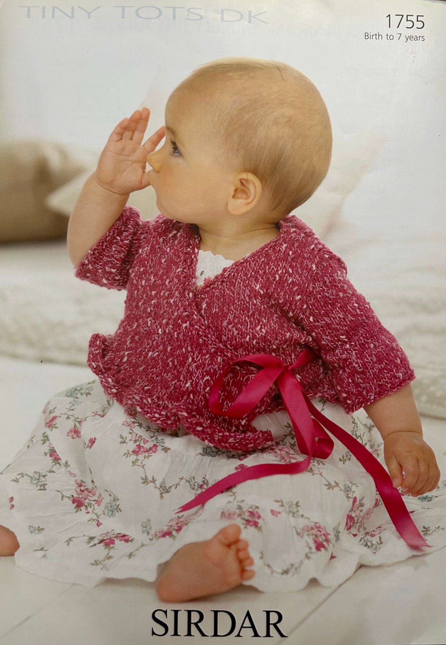 Knitting Pattern 1755 - Wrapover Cardigan in Tiny Tots DK
