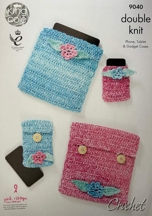 Crochet Pattern 9040 - Phone, Tablet & Gadget Case in DK