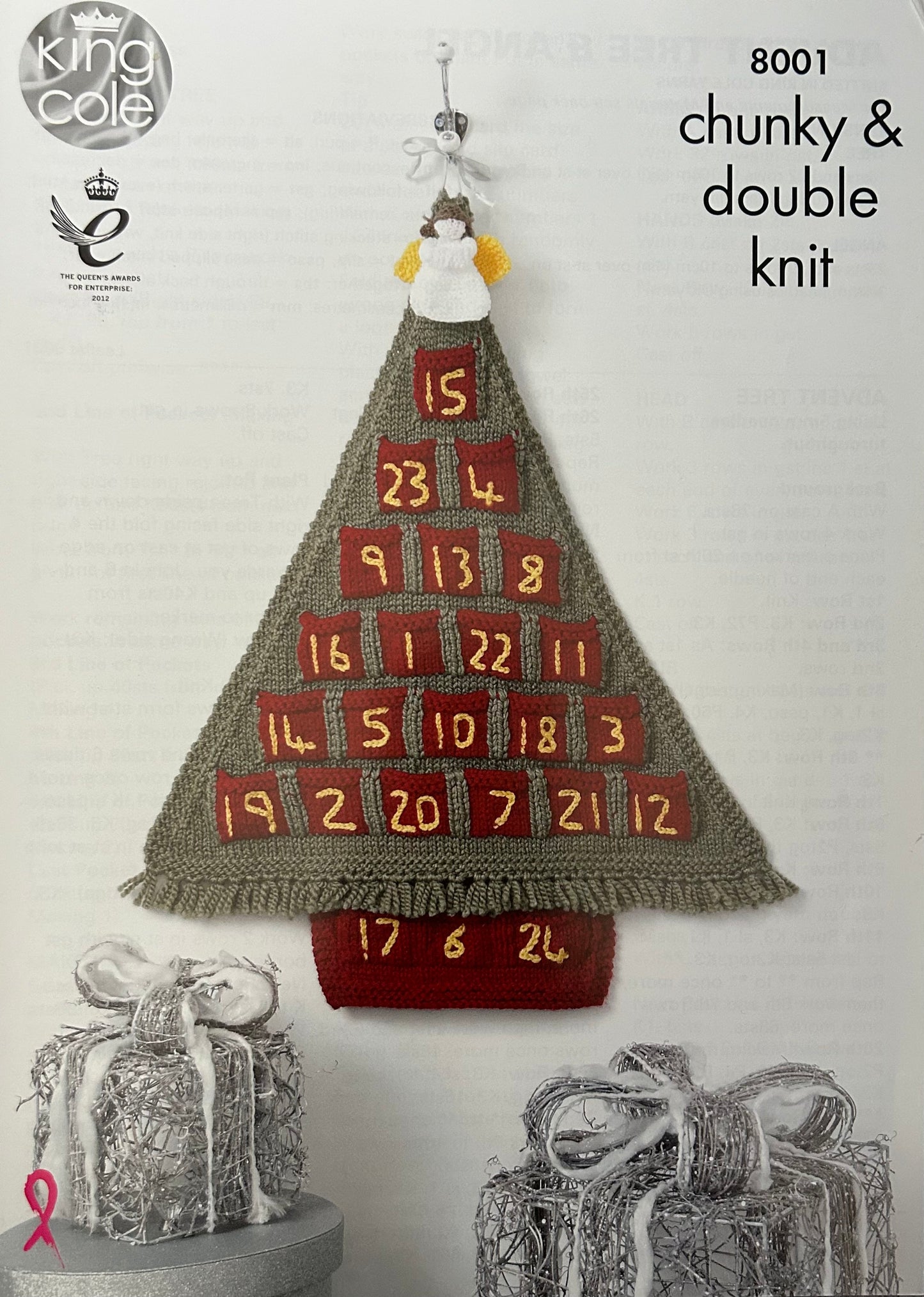 Knitting Pattern 8001 - Advent Tree & Angel in Chunky & DK