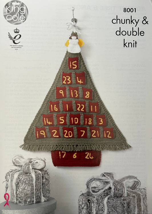Knitting Pattern 8001 - Advent Tree & Angel in Chunky & DK